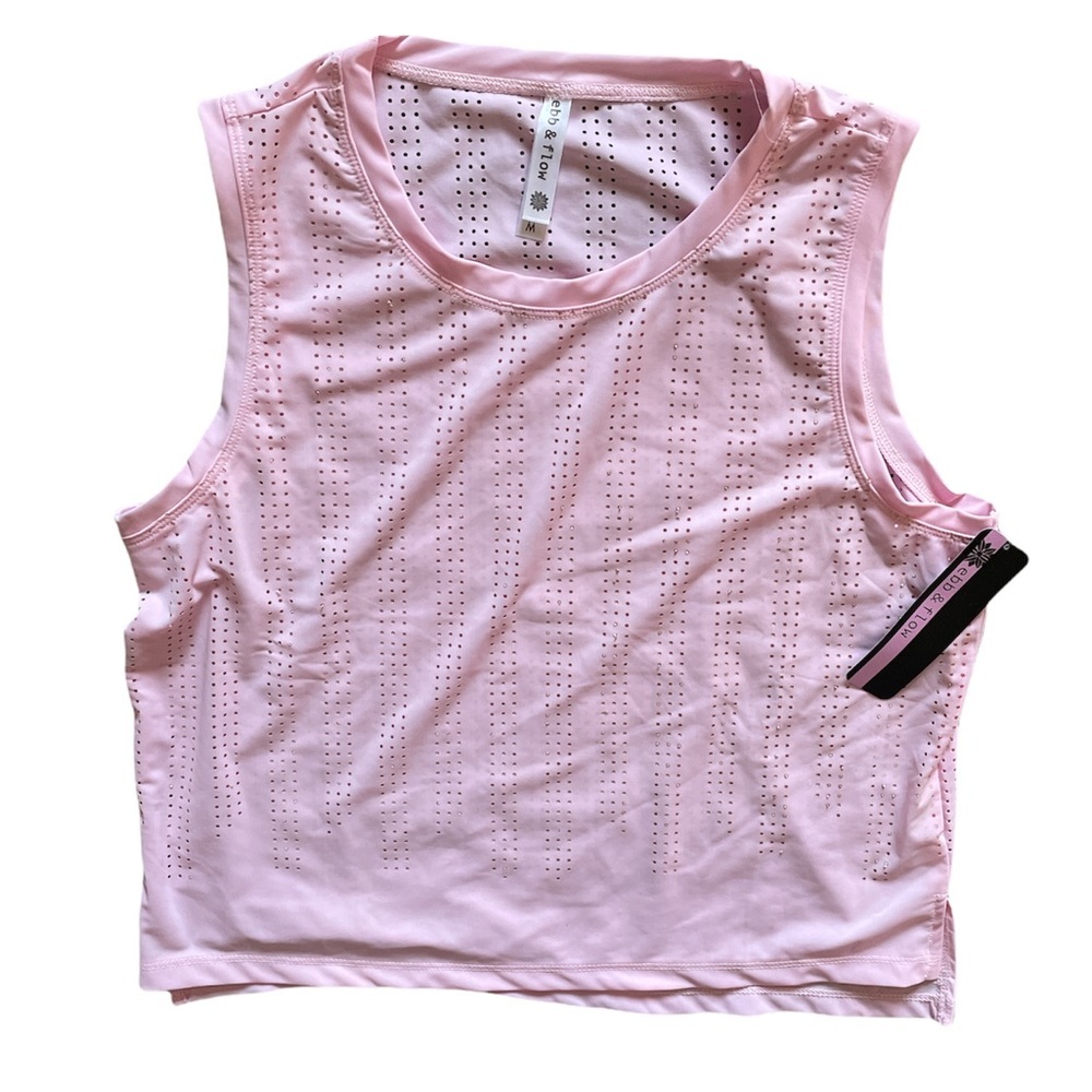 AUTHENTIC"EBB & FLOW" WOMEN'S PNK SLEEVELESS ACTIVEWEAR TOP (M)